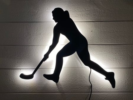Vägglampa Innebandy spelare Tjej