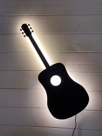 Vägglampa Akustisk Gitarr