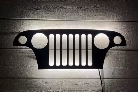 Vägglampa Bil GRILL på Willys Jeep