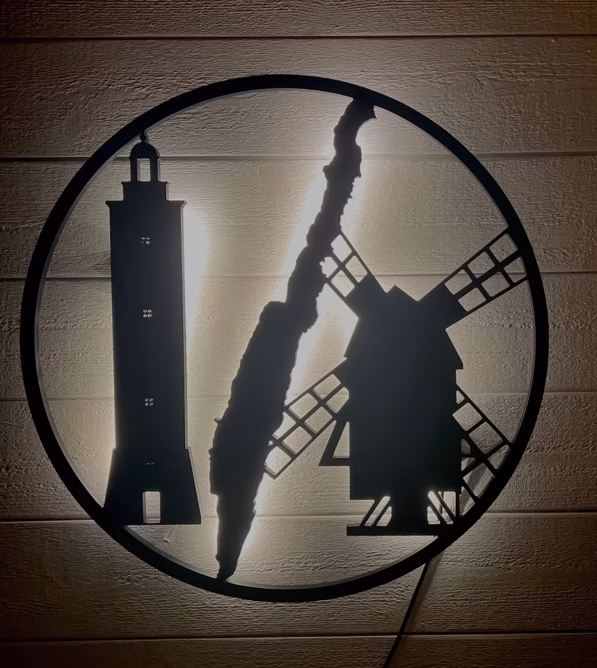 Vägglampa Öland med fyr & väderkvarn (utan text)