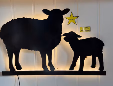Vägglampa Får med Lamm