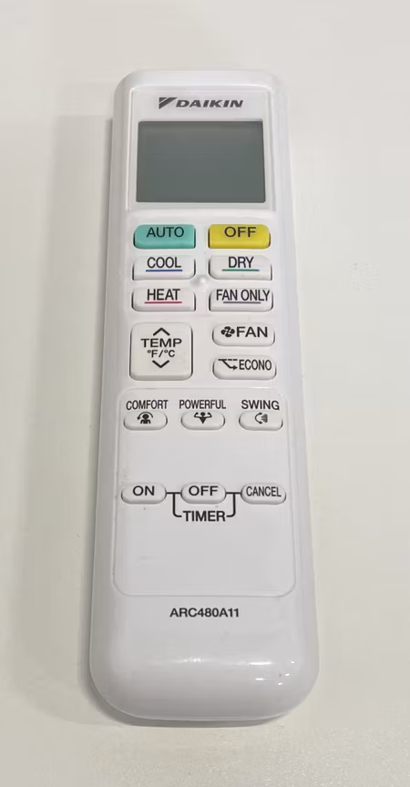 Daikin Remote Control Part no. ARC480A11