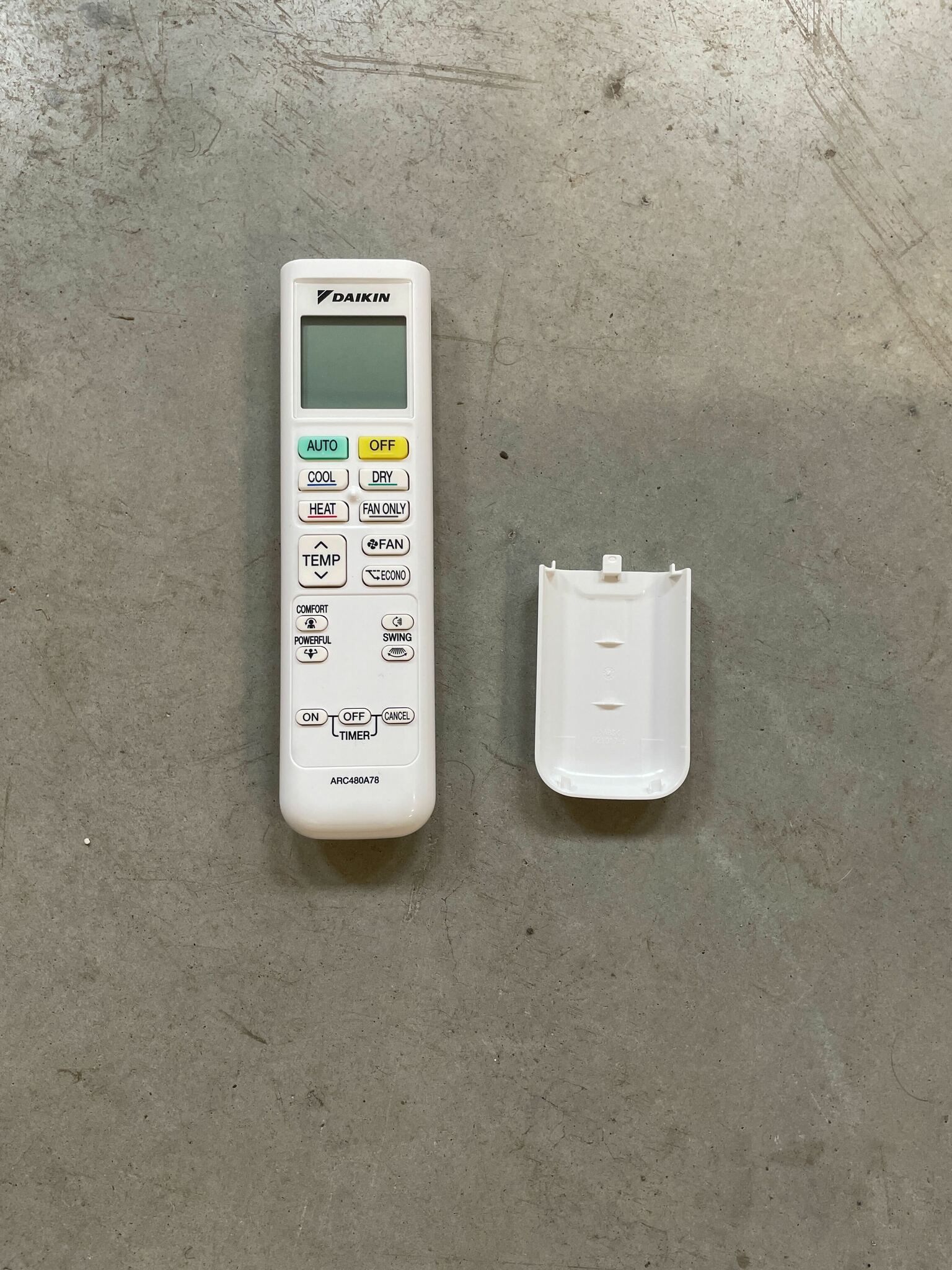 Daikin Remote Part no. ARC480A78