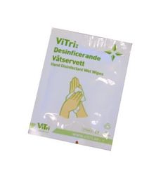 ViTri - Desinficerande Våtservett med 70% alkohol, 10 st / förpackning