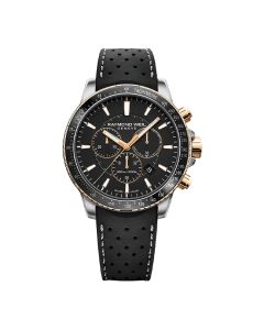 Raymond Weil Tango Mens Chrono Sort gummi / Sort 43mm