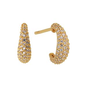 By Biehl Ocean Flow Hoop Sparkle Small Gold