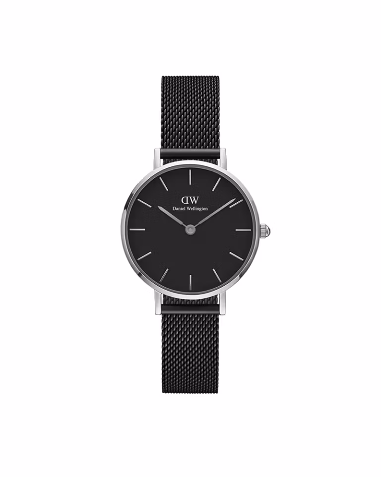Daniel Wellington Petite Ashfield Silver 28mm Black