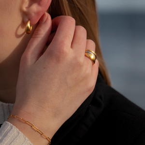 By Biehl Ocean Flow hoops medium 14k gullforgylt