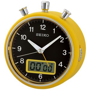SEIKO ALARM CLOCK 12X11X6CM SWEEP BEEP LUM STOPTIM