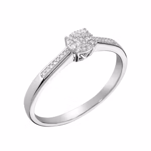 Noor Rosalind hvit diamantring