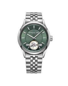 Raymond Weil Freelancer Mens Automatic Open Heart Stål / Grønn 42mm