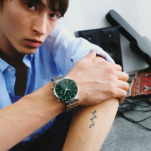Gant Park Hill Day-Date Gent Stål / Grønn 43,5mm