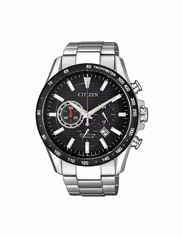 Citizen Eco-Drive Kronograf Titan / Sort 42mm safir