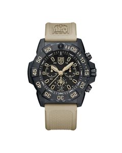 Luminox Navy Seal Chrono Sort / Beige 45mm / Sett med natorem