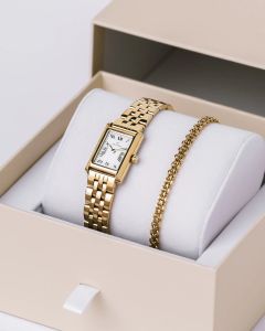 Mockberg Timeless Darling Combo Gold klokke og armbånd gavesett