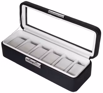 KLOKKEBOKS 33361 6UR SORT/HVIT