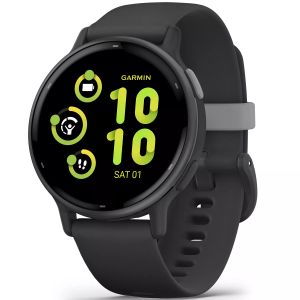Garmin vívoactive 5 Skifergrå aluminiumsramme med sort urkasse og silikonrem
