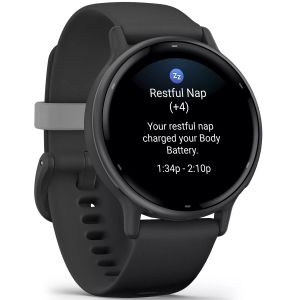 Garmin vívoactive 5 Skifergrå aluminiumsramme med sort urkasse og silikonrem
