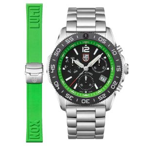 Luminox Pacific Diver Chrono Sort / Grønn 44mm med ekstra grønn gummirem