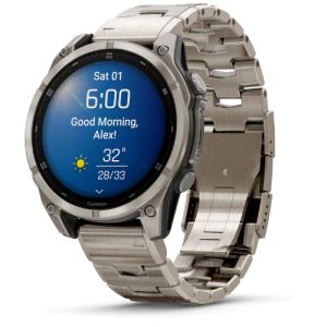 Garmin fēnix 8 – 47 mm, AMOLED Sapphire, Titan med Ventilert titanarmbånd