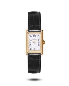 MOCKBERG Timeless Black Leather Gold/ Hvit 19 x 28 mm
