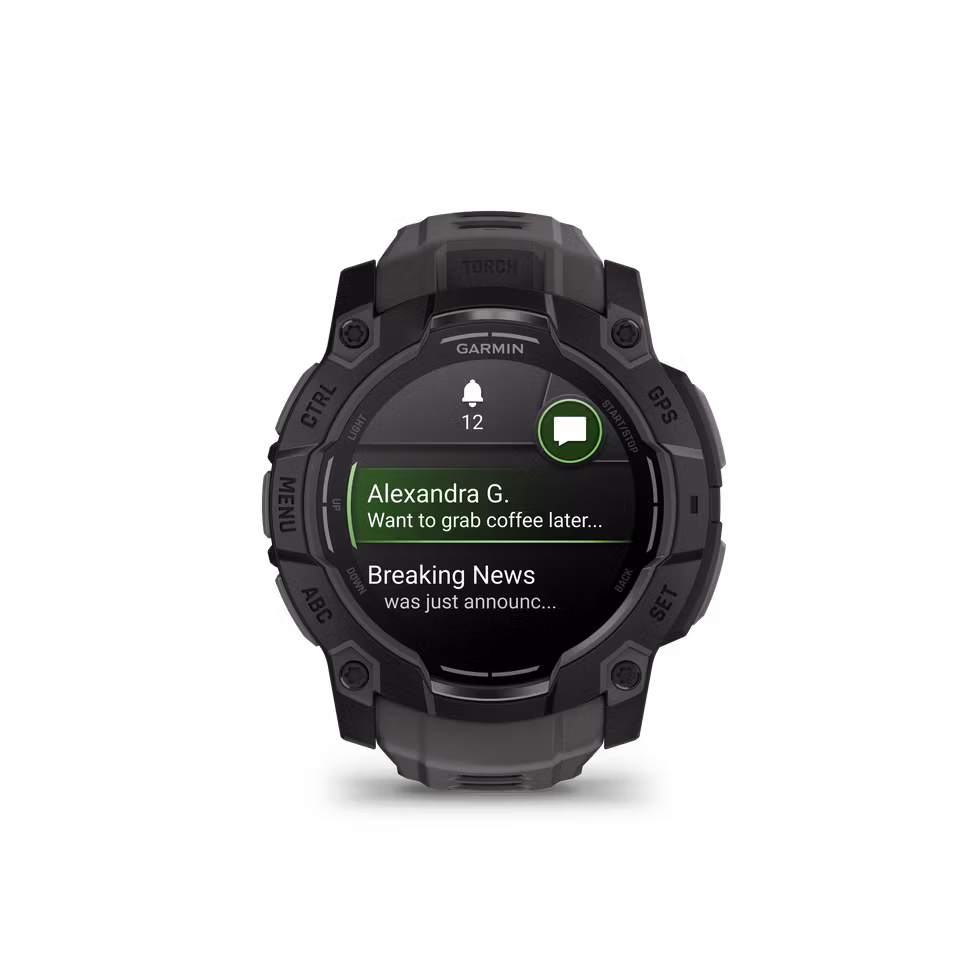 Garmin Instinct 3 – 50 mm, AMOLED Sort med koksgrå rem