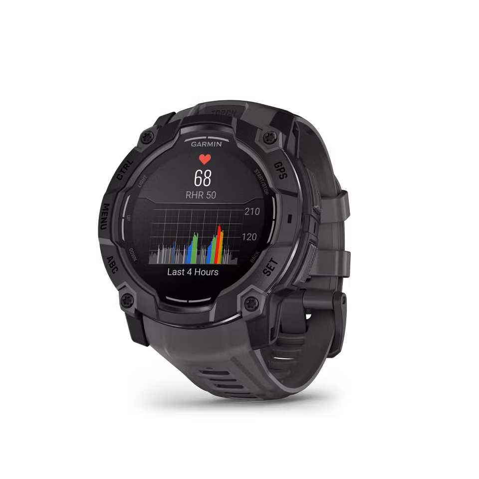 Garmin Instinct 3 – 50 mm, AMOLED Sort med koksgrå rem