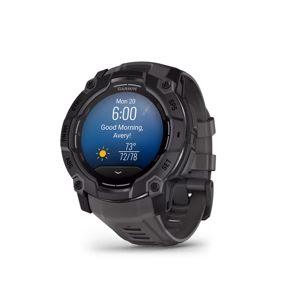 Garmin Instinct 3 – 50 mm, AMOLED Sort med koksgrå rem