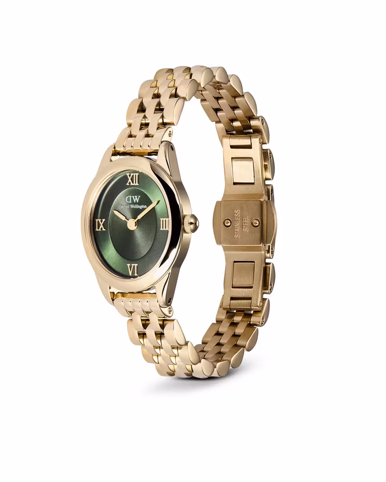 Daniel Wellington Ophelia Oval Mini Gullfarget Stål / Grønn 25,5 x 22mm