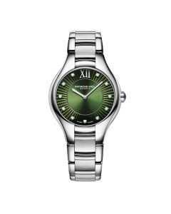 Raymond Weil Noemia Ladies Diamond Stål / Grønn 32mm SKU   |   5132-ST-52181
