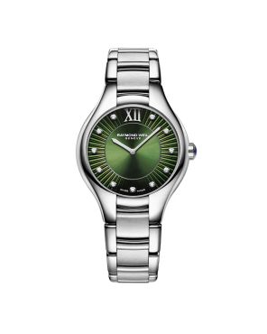 Raymond Weil Noemia Ladies Diamond Stål / Grønn 32mm SKU   |   5132-ST-52181