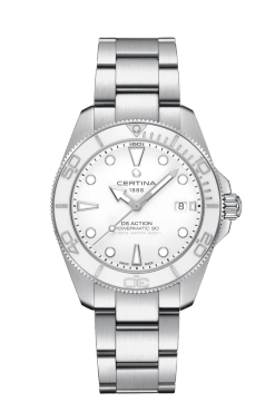 Certina DS Action Diver 40.5mm Powermatic 80 Men watch ∙ Automatic ∙ White ∙ 316L stainless steel Reference: C048.407.11.011.00