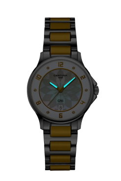 Certina DS-6 Lady Women watch ∙ Quartz ∙ Mother of pearl ∙ PVD coating ∙ 316L stainless steel ∙ Diamond(s) Reference: C039.251.12.116.00