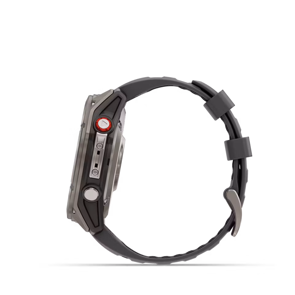 Garmin fēnix® 8 Pro – 51 mm, AMOLED Sapphire, titan med grafittfarget/svart silikonrem