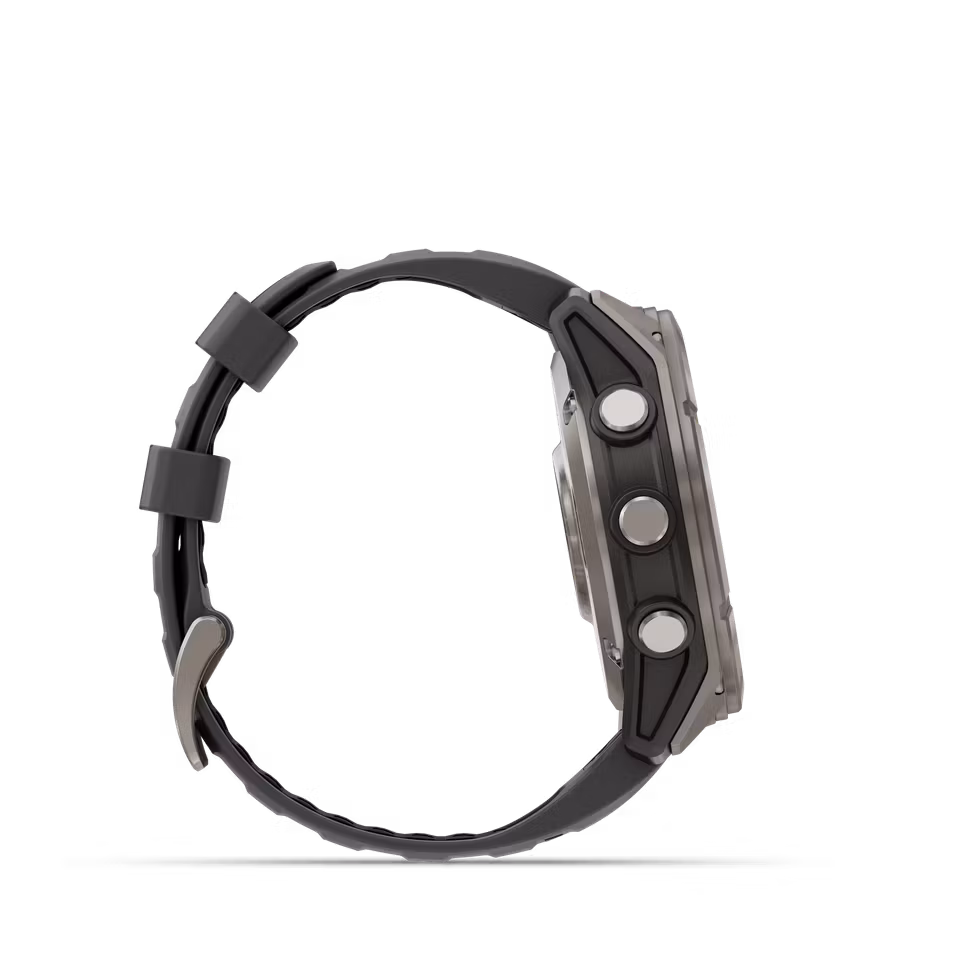 Garmin fēnix® 8 Pro – 51 mm, AMOLED Sapphire, titan med grafittfarget/svart silikonrem