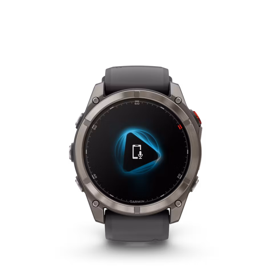 Garmin fēnix® 8 Pro – 51 mm, AMOLED Sapphire, titan med grafittfarget/svart silikonrem