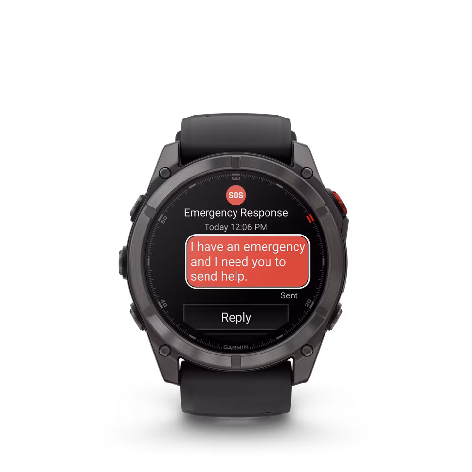 Garmin fēnix® 8 Pro – 51 mm, AMOLED Sapphire, Karbongrå DLC-titan med sort/steingrå silikonrem