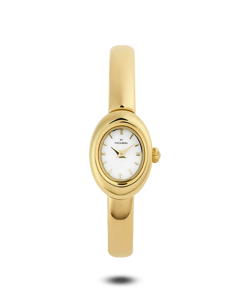 Mockberg Belle Oval Petite Bangle Watch Gullfarget stål / Hvit / Small