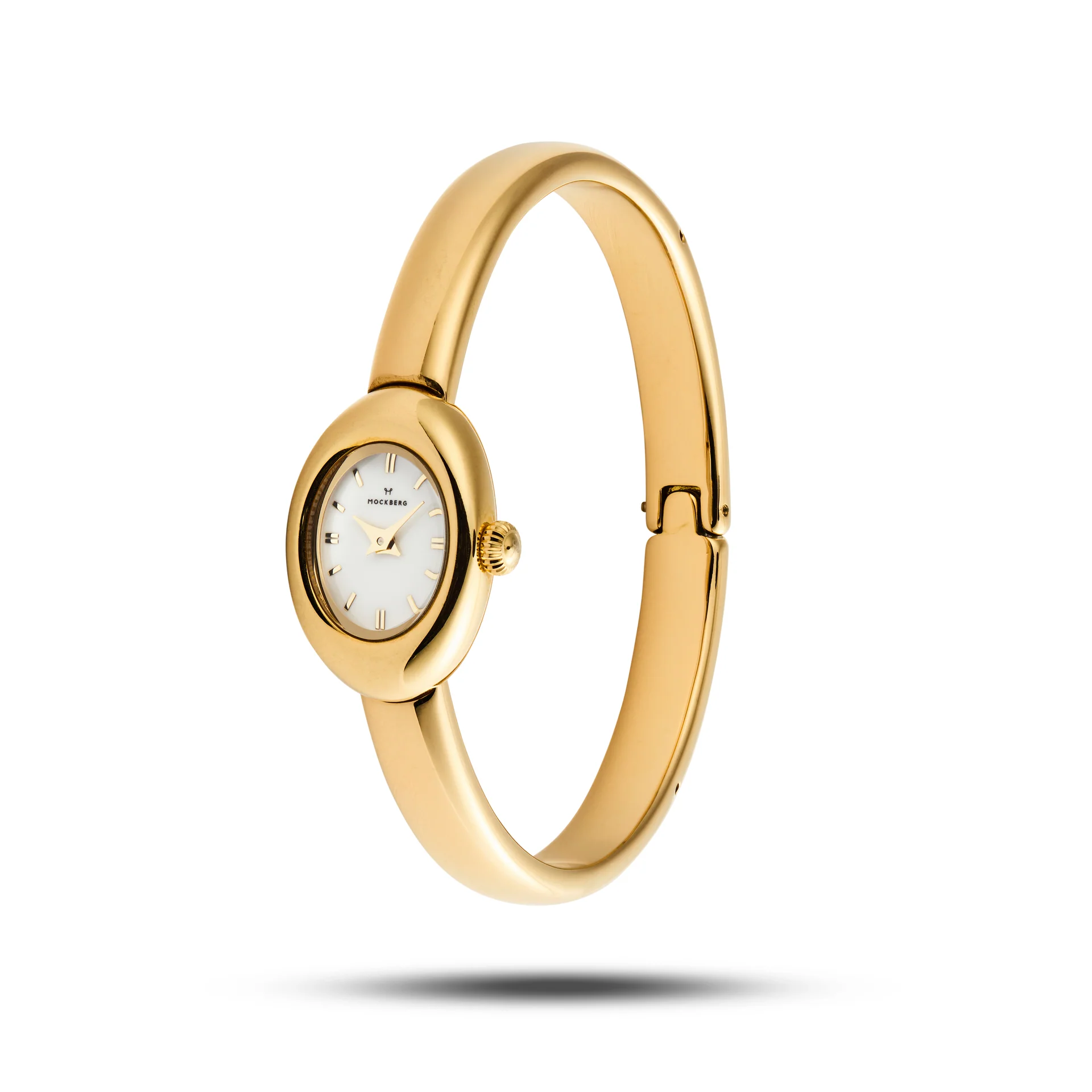 Mockberg Belle Oval Petite Bangle Watch Gullfarget stål / Hvit / Large