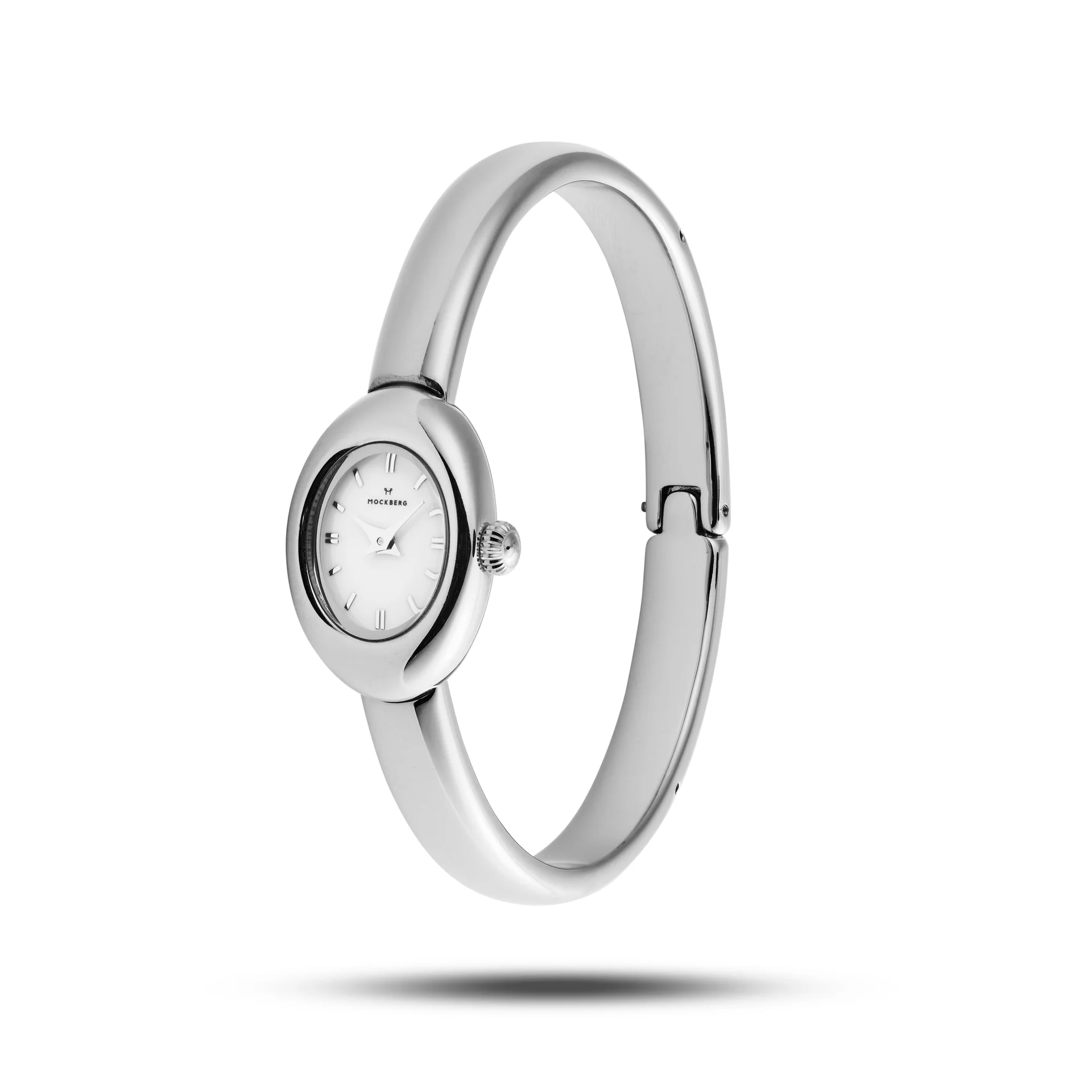 Mockberg Belle Oval Petite Bangle Watch Stål / Hvit / Small