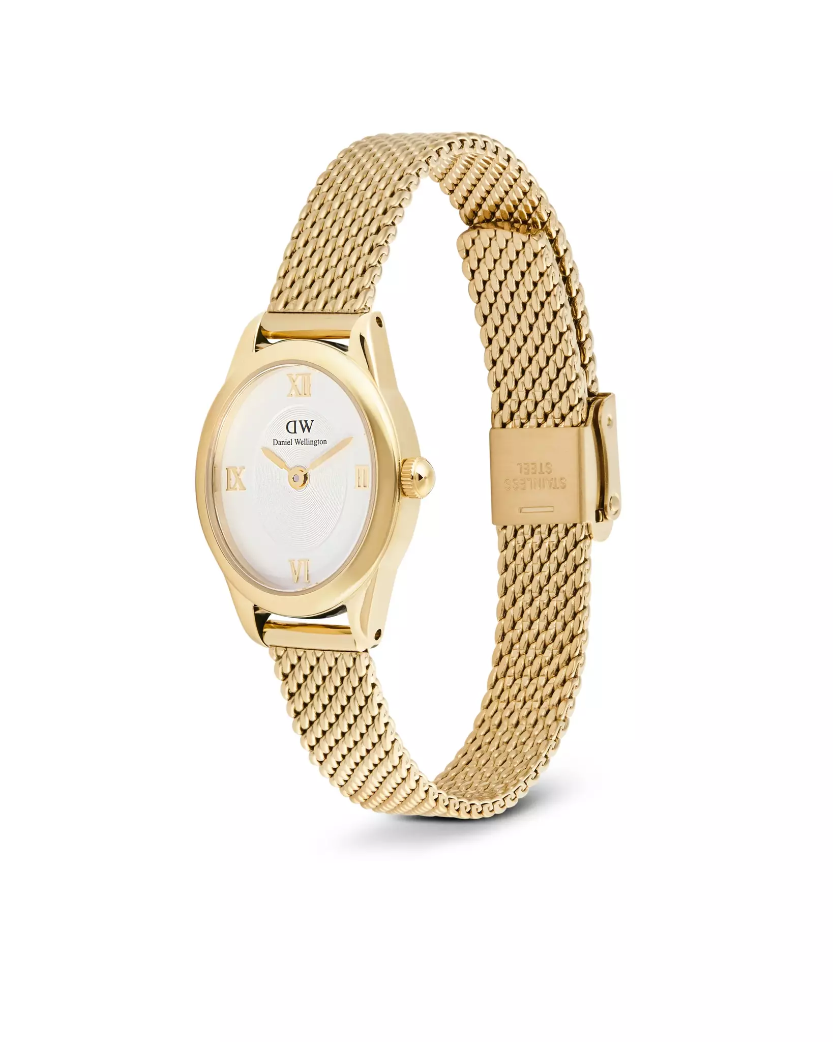 Daniel Wellington Ophelia Mini Mesh Gullfarget / Hvit 22mm