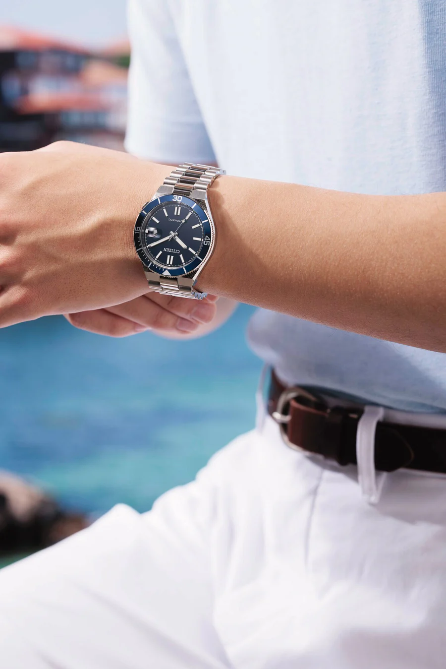 Citizen Tsuyosa Shore Automatic Stål / Blå 40mm