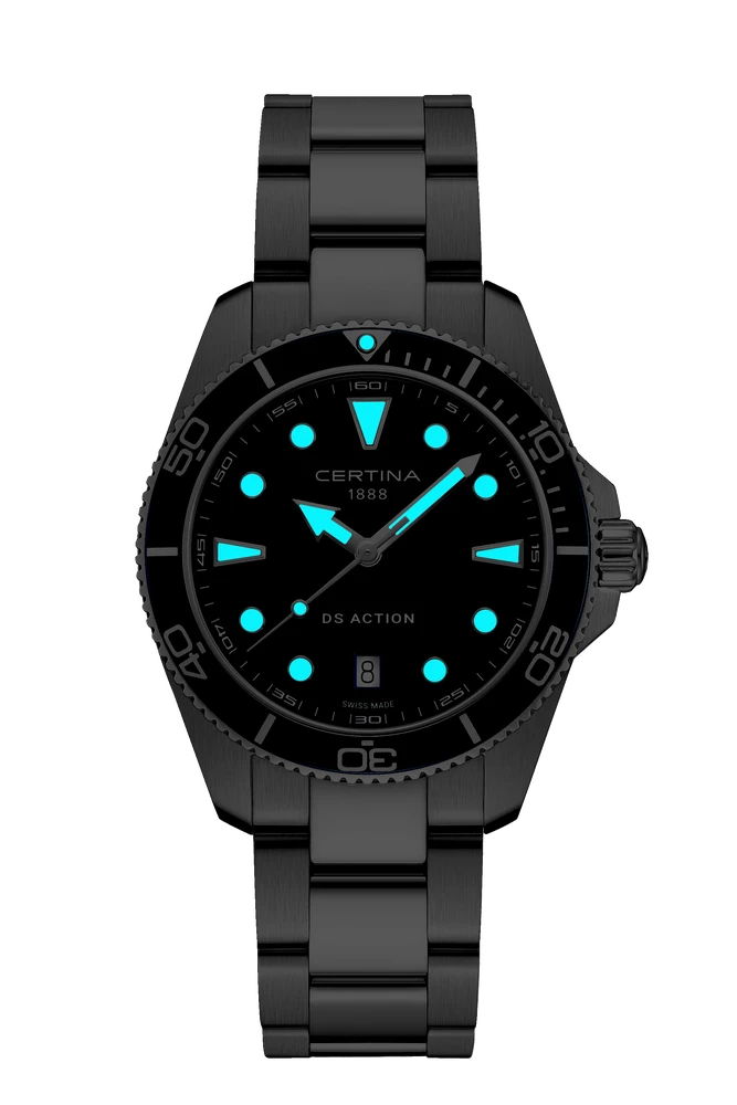 Certina DS Action 40mm Men watch ∙ Quartz ∙ Blue ∙ 316L stainless steel  Reference: C048.410.11.041.00
