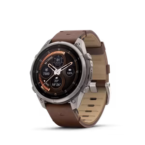 Garmin fēnix® 9 Pro – inReach®, 47mm Titan med valnøttfarget skinnrem