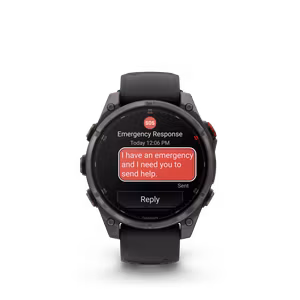 Garmin fēnix 8 Pro – 47 mm, AMOLED Sapphire, Karbongrå DLC-titan med sort/steingrå silikonrem