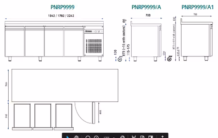 Kylbänk Inomak PNRP9999 4 dörrar