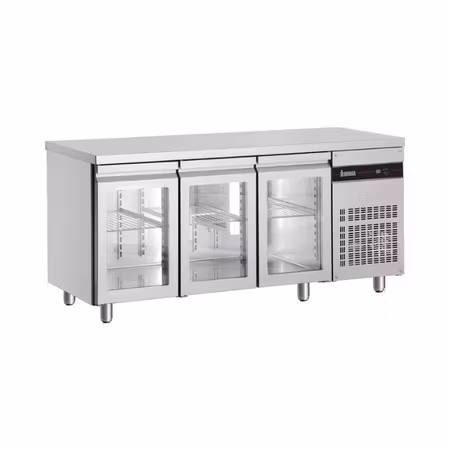 Kylbänk Inomak PMR999/GL, 3 glasdörrar, 600mm djup