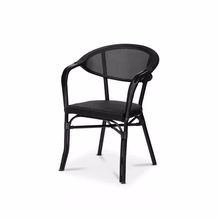 Monaco karmstol, svart/svart,Texteline