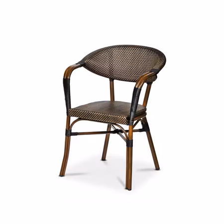 Monaco karmstol, svart/brun Texteline