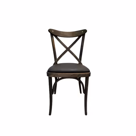 Stol Cross mörkbrun svart konstläder